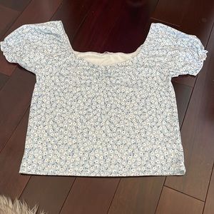 Blue floral shoulder top from Ardene. Super pretty and flattering!